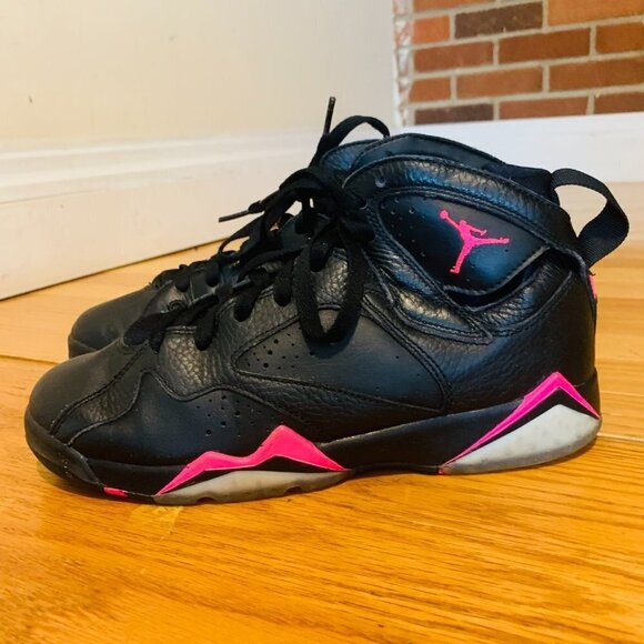 Nike Air Jordan 7 Retro GG Black/Hyper Pink Youth Size 7 442960-018 - Picture 6 of 11